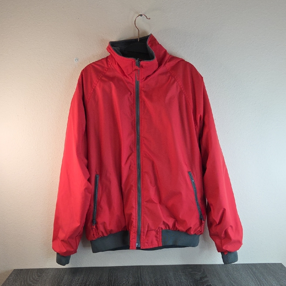 WEAR GUARD MENS Large Work Jacket. Red and Gray. Weather Resistant EUC.